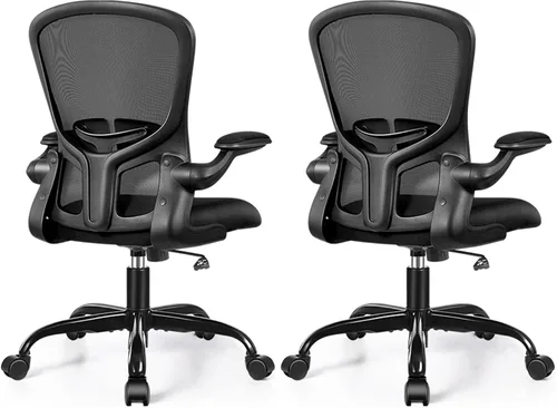 Miniatura 11 de FelixKing Sillas de escritorio de oficina, silla ergonómica de escritorio para PC con ruedas, soporte lumbar ajustable y altura, silla giratoria