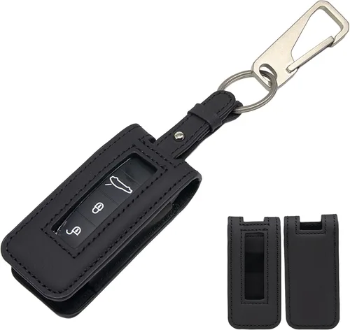 Miniatura 10 de AeroBon Funda de Cuero Genuino para Llaves Bolsa de Cuero para Llaves Compatible con Llavero Porsche (Beige)