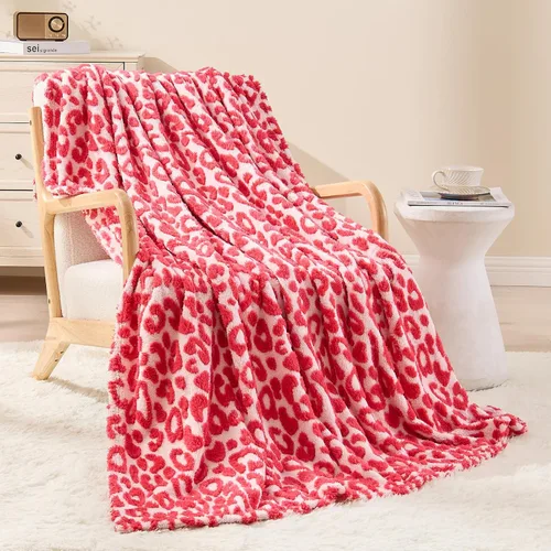 Miniatura 23 de FY FIBER HOUSE Manta de forro polar de franela de microfibra con estampado de guepardo 3D, 90 x 108 pulgadas, púrpura Leopardo morado
