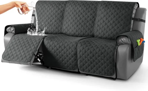 Miniatura 20 de TAOCOCO Fundas reclinables 100% impermeables, con correas para las piernas, funda de sofá reclinable reversible para silla reclinable, protector