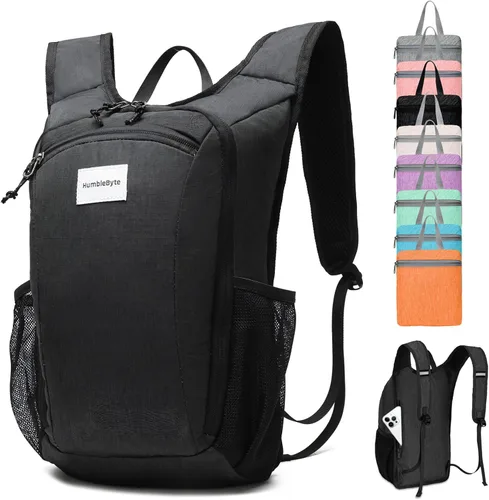 Mochila ligera plegable de 10L – Mochila de viaje plegable para senderismo, ciclismo y uso diario – Bolsa de viaje resistente al agua con diseño de