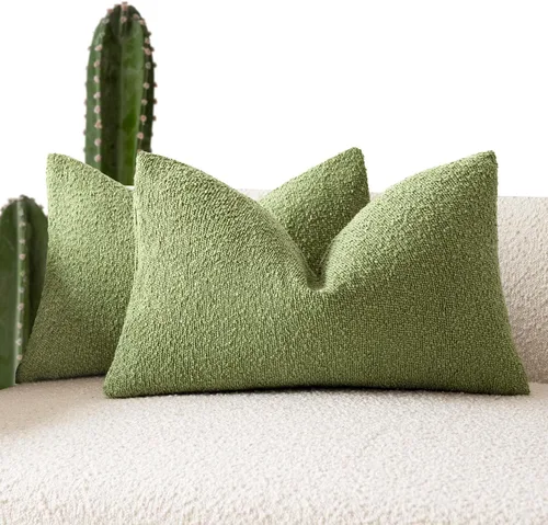 Miniatura 26 de Foindtower - Juego de 2 fundas decorativas de textura de bucle, fundas de almohada acentuadas, fundas de cojín sólidas, neutrales, para sofá, silla