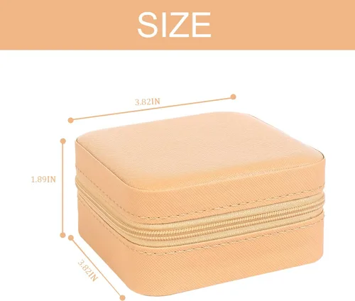 Miniatura 2 de KElofoN Organizador de joyas de viaje, joyero de viaje, caja organizadora de joyas pequeña para niñas y mujeres (1, caqui)