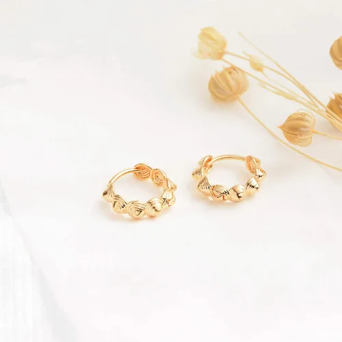 Miniatura 3 de VACRONA - Aretes tipo arracada de aro para mujer, chapados en oro de 14 quilates, diseño de Huggie