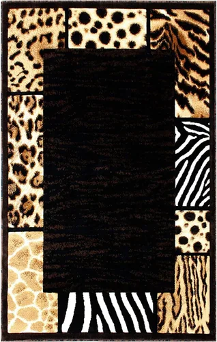 Alfombra con diseño de animales Skinz 73, color negro (5 pies x 7 pies)