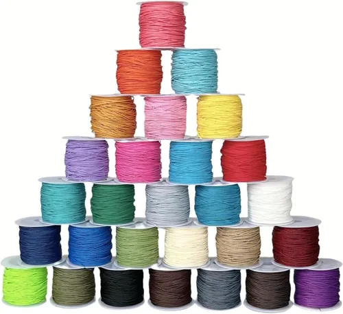 685m 30 Colores 1mm Cordón de Poliéster Encerado Cordón para Pulseras Hilo Recubierto de Cera para Pulseras Hilo Encerado para Hacer Joyas Hilo