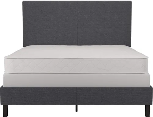 Miniatura 6 de DHP Janford - Cama tapizada con diseño elegante, Tela, Gris (Grey Linen)