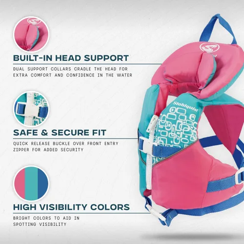 Miniatura 2 de Stohlquist Infant Life Jacket, US Coast Guard Approved, Type II Life Vest (20-30 lbs) for Babies and Toddlers, Support Collar with Grab Handle, PFD