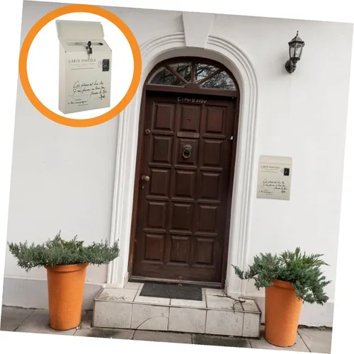 Miniatura 9 de DOITOOL Buzón de correo para decoración de puerta delantera, montaje en pared, caja fuerte, decoración al aire libre, paquete de bloqueo grande