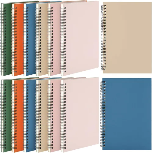 Miniatura 19 de Leelosp 12 cuadernos pequeños en espiral forrados en espiral, cuaderno con rayas universitarias, cubierta de papel kraft encuadernado con alambre
