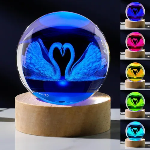 Miniatura 9 de Regalos de ajolote 3D para mujer, bola de cristal de 2.362 in, figuras de ajolote, decoración de animales de cristal, artículos de animales