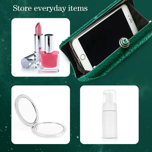 Miniatura 25 de Simcat Bolso de mano de noche con diamantes de imitación para mujer, bolso de fiesta de graduación, boda, novia, fiesta, bolsa de mano con cadena