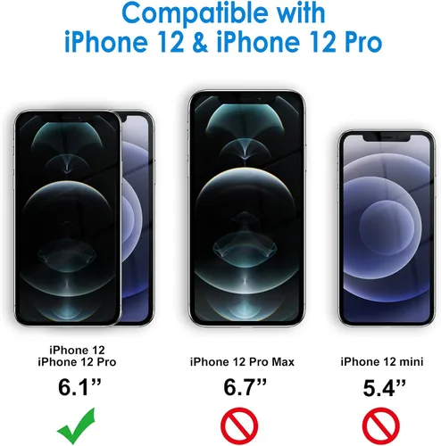 Miniatura 2 de JETech Protector de pantalla para iPhone 12/12 Pro de 6.1 pulgadas, película de vidrio templado, paquete de 3