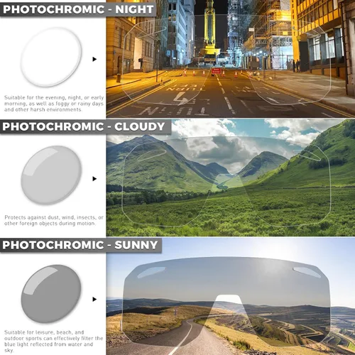 Miniatura 4 de KAPVOE Gafas de ciclismo fotocromáticas para hombres y mujeres, gafas de sol de bicicleta de montaña, gafas de sol antivaho para exteriores K62
