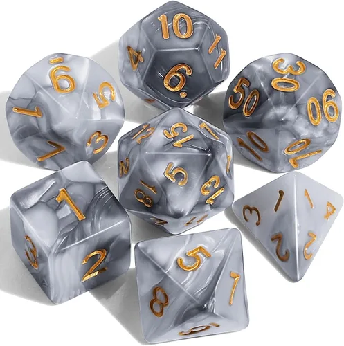 Miniatura 31 de CiaraQ DND - Juego de dados poliédricos con una bolsa de dados negra para juegos de mesa de rol D&D RPG MTG Rojo mezclado azul+purpurina