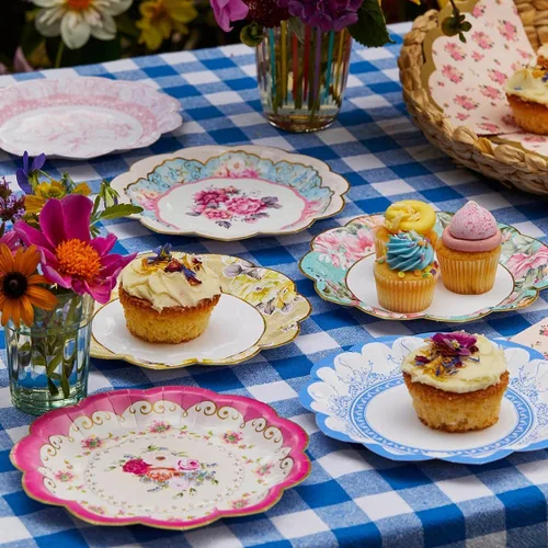 Miniatura 2 de Talking Tables Bonitos platos de papel florales Decoración de fiesta de té de la tarde del día de la madre, platos desechables verdaderamente