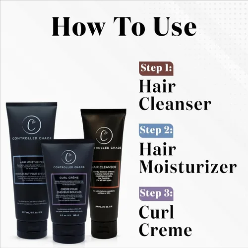 Miniatura 6 de Controlled Chaos Set de cuidado del cabello para cabello rizado, paquete de 3 unidades, incluye champú, acondicionador, crema definidora de rizos