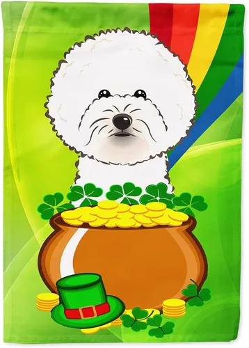 Miniatura 25 de Caroline's Treasures BB1963GF Bandera de Bulldog Inglés para el Día de San Patricio para el jardín, bandera decorativa para patio exterior, patio