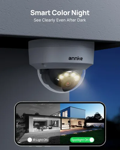 Miniatura 2 de ANNKE Cámara de seguridad C800 4K 8MP PoE con foco de visión nocturna a color, detección de vehículos y humanos AI, grabación 24/7 con audio, IP67