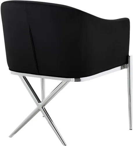 Miniatura 4 de Meridian Furniture Xavier Collection Modern Silla de comedor tapizada de terciopelo contemporáneo con patas de acero resistentes en forma de X