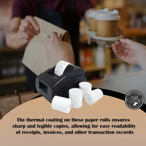 Miniatura 7 de BAM POS Rollos de papel térmico de recibo de 3 1/8 pulgadas x 190 pies para la mayoría de sistemas POS e impresoras de recibos, compatible