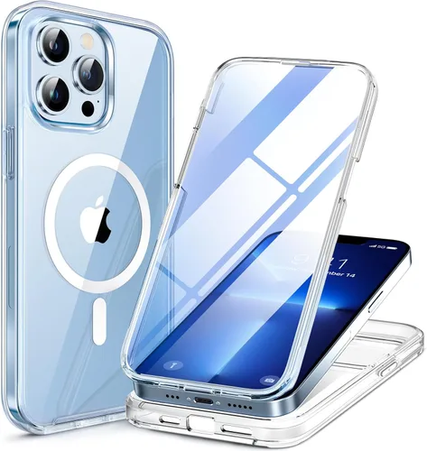 Miniatura 186 de Miracase Funda para iPhone 13 de 6.1 pulgadas, [sin burbujas] funda de teléfono de cuerpo completo con pantalla de vidrio completa integrada, sin