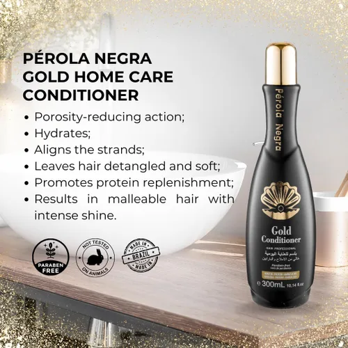 Miniatura 3 de PÉROLA NEGRA Gold Therapy Home Care Acondicionador, para todo tipo de cabello - 10.14 Fl.Oz