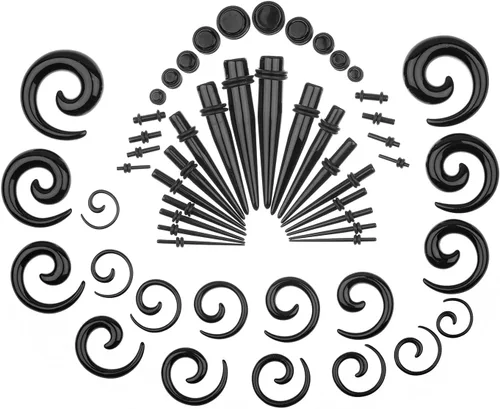 Miniatura 2 de Memsion Kit de estiramiento de orejas, 54 piezas, 14 calibres 00, kit de piercings