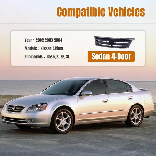 Miniatura 2 de CarPartsDepot Parrilla Rejilla Compatible con Nissan Altima (2002-2004 Altima de 4 Puertas)
