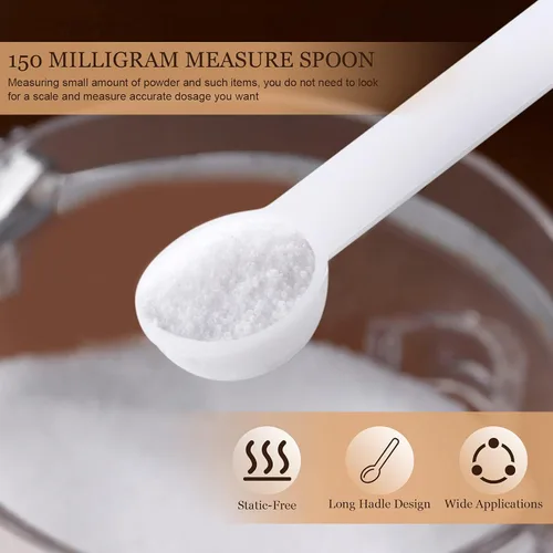 Miniatura 3 de Honeydak 1/32 cucharadita de microcucharas de 150 miligramos, mini cucharas medidoras pequeña cuchara de plástico para medir cosméticos, polvos