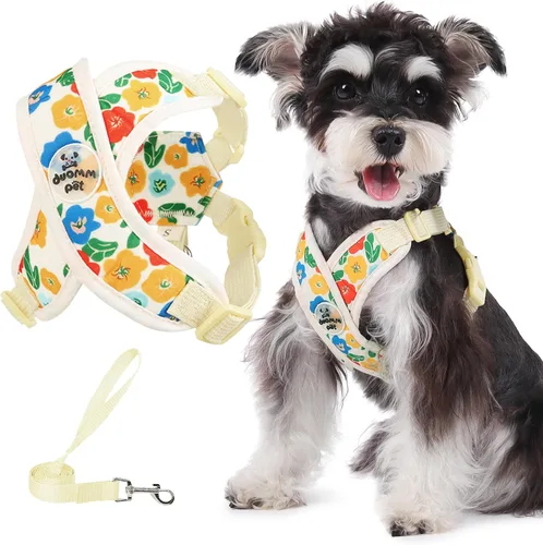 Miniatura 22 de Patas Lague Juego de arnés para perro con correa, ajustable, suave, acolchado, chaleco de entrada para perro, sin estrangulamiento, sin tirones
