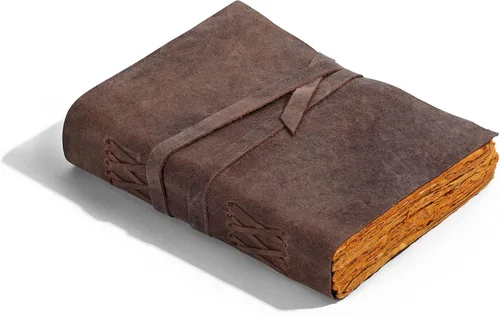 Miniatura 17 de KomalC Diario de cuero hecho a mano Cuaderno de escritura Diario Bloc de notas diario encuadernado para hombres y mujeres, papel sin líneas