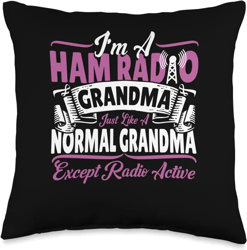 Frequency Gift Ideas Ham Radio Waves Signal Women Amateur - Almohada de radioaficionado con radio, 16 x 16, multicolor