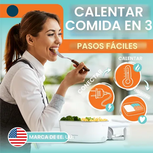 Miniatura 4 de TRAVELISIMO Fiambrera eléctrica para adultos de 80 W con calefacción para hombres, calentador de alimentos portátil de acero inoxidable de 1.5 L
