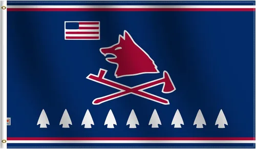 Miniatura 11 de Bandera de pueblo nativo americano Triba Abenaki de 3 x 5 pies, grande, tela de seda suave 100D para interiores y exteriores, 36 x 60 pulgadas