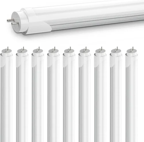 Miniatura 9 de CNSUNWAY - Paquete de 10 tubos de luces LED T8 de 4 pies, 18 W, 2400 lúmenes, 6000 K, alimentación de extremo simple o doble, Plug and Play