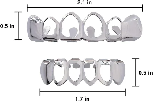 Miniatura 3 de TSANLY Open Face Grillz Teeth 24k Gold Grillz Plated Caps New Custom Fit Top & Bottom Grill Set for Kids + Extra Molding Bars + Microfiber Cloth