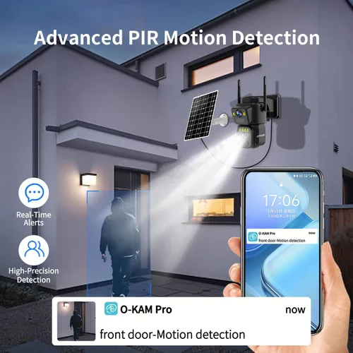 Miniatura 6 de LETSCEE Cámaras de Seguridad WiFi para Exteriores, Cámaras 5G/2.4G para Seguridad del Hogar con Energía Solar con Lente Dual, Detección de 1Paquete