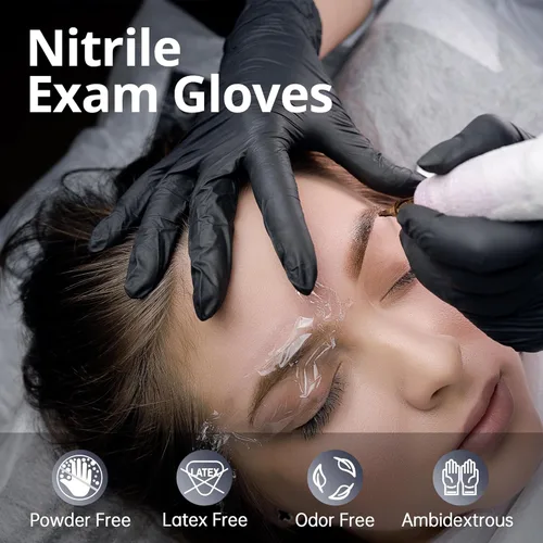 Miniatura 3 de SwiftGrip Disposable Nitrile Exam Gloves, Black Nitrile Gloves Disposable Latex Free for Medical, Cooking & Esthetician