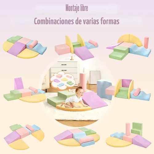 Miniatura 3 de QUCHI Juguetes de Escalada para Niños Pequeños, Juguetes de Escalada para Niños Pequeños en Interiores, Conjunto de Bloques de Escalada de Espuma
