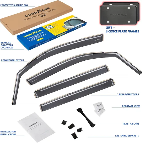 Miniatura 6 de Goodyear - Deflectores de ventana de canal irrompibles para Honda Pilot 2016-2022/Honda Passport 2019-2025, protectores para la lluvia, viseras