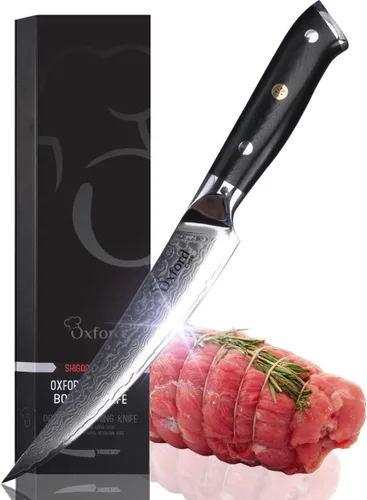 Oxford CHEF Cuchillo de deshuesado (filetear) de 6.5 pulgadas, mejor Damasco, japonés, VG10 Super Steel de 67 capas de acero inoxidable de alto