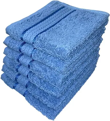 Juego de 6 paños de algodón 100% hilado en anillo para cuerpo y lavado de cara para exfoliar tus manos, suaves y absorbentes, lavables a máquina, 12