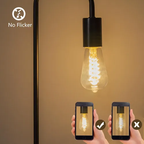 Miniatura 5 de Bombillas LED Edison ST58 (ST19) equivalentes a 60 vatios, CRI 80+, inastillables, alto brillo, blanco suave, 2700 K, regulables, bombillas