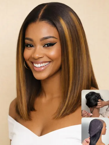 Miniatura 14 de Nadula - Peluca corta de 20 cm con cabello humano gris sal y pimienta, sin pegamento, con separación lateral, capas enmarcadas para el rostro