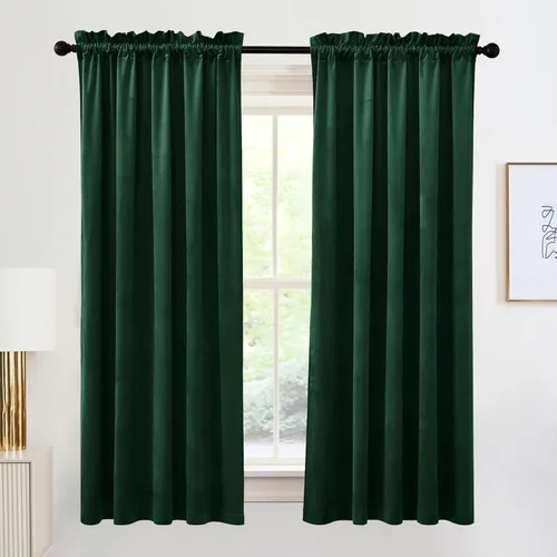 Miniatura 62 de RYB HOME Cortinas de terciopelo verde oliva de 72 pulgadas de largo, cortinas opacas con aislamiento térmico, tratamiento de ventana, decoración