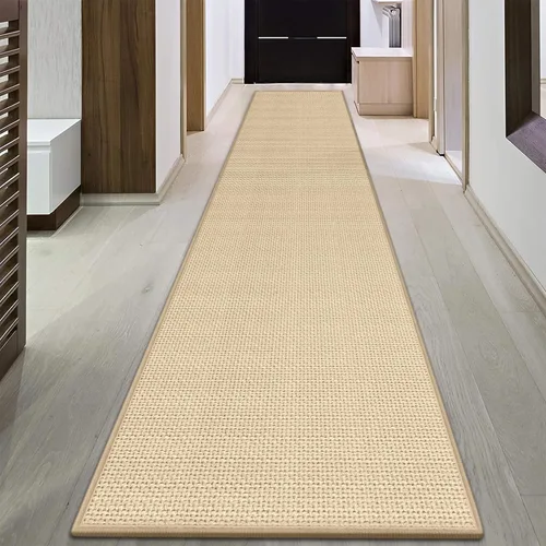 Miniatura 41 de GOYLSER Alfombras de yute de 15 pies para pasillo, alfombra de cocina, antideslizante, lavable, absorbente, alfombra de pasillo color beige