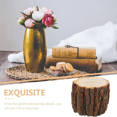 Miniatura 3 de Cabilock Maceta de madera, maceta rústica pequeña con orificio de drenaje, multiusos para suculentas de interior, 4.7 x 4.7 x 3.9 in