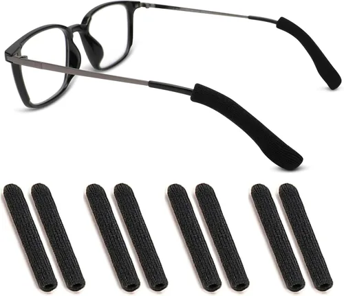 KAJUDA 4 pares de pinzas para las orejas, almohadillas de algodón de punto suave, almohadillas de oreja, puntas de las patillas de las gafas,