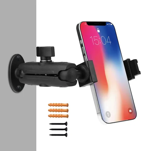 Soporte de pared para teléfono, cabeza de bola, base de taladro de brazo largo de 360 grados para teléfono celular, iPhone 14 13, Samsung